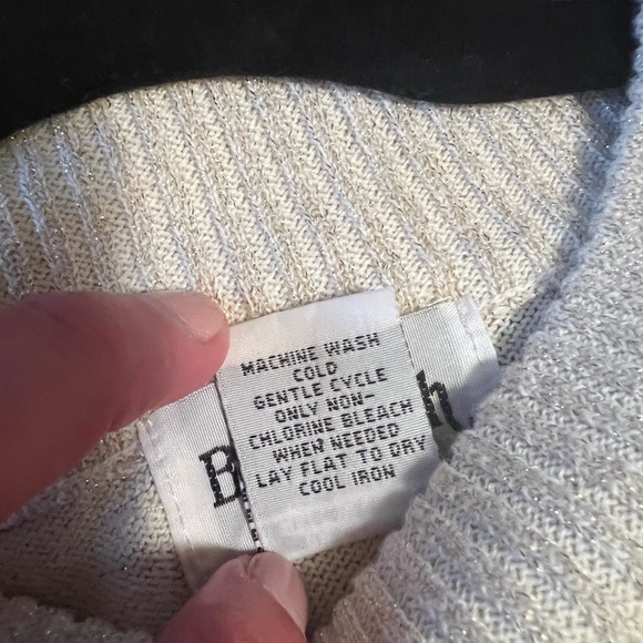 Vintage Bon Worth Metallic Gold Mockneck Short Sleeve Sweater - Picture 11 of 11